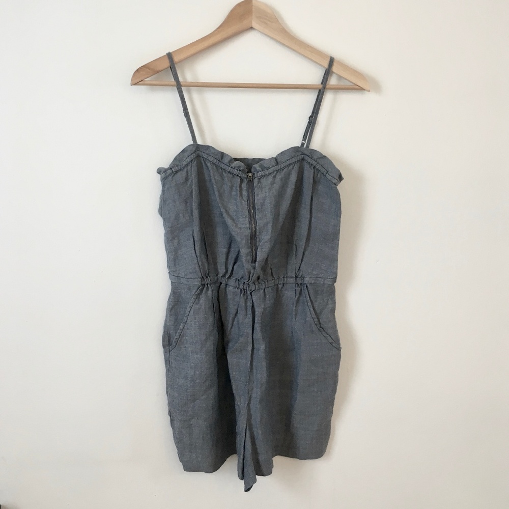 Madewell chambray strappy romper